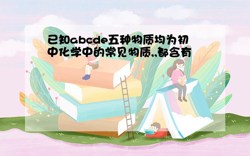 已知abcde五种物质均为初中化学中的常见物质,,都含有