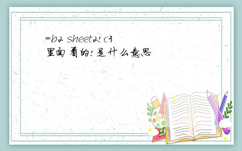 =b2 sheet2!c3 里面看的!是什么意思