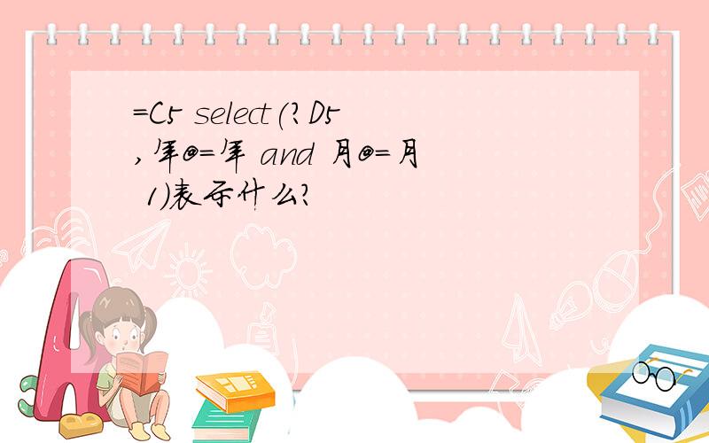 =C5 select(?D5,年@=年 and 月@=月 1)表示什么?