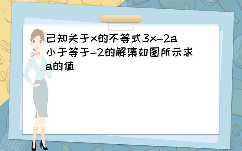 已知关于x的不等式3x-2a小于等于-2的解集如图所示求a的值