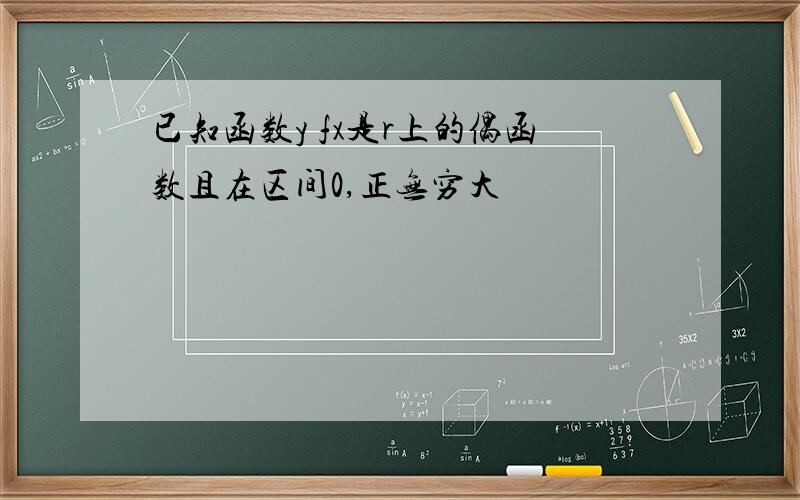 已知函数y fx是r上的偶函数且在区间0,正无穷大