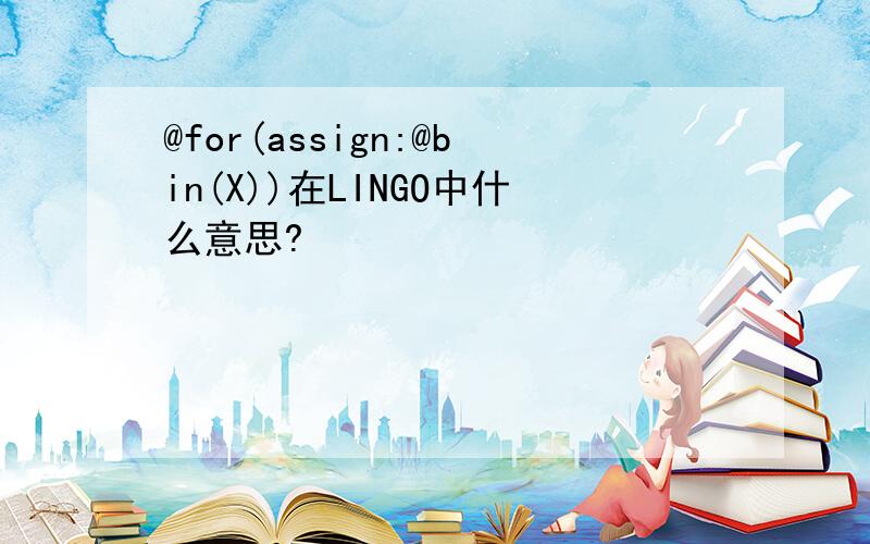 @for(assign:@bin(X))在LINGO中什么意思?