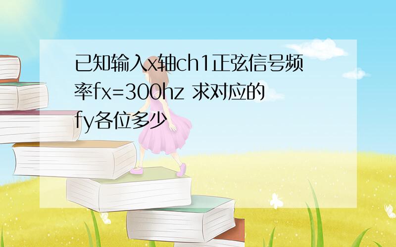 已知输入x轴ch1正弦信号频率fx=300hz 求对应的fy各位多少