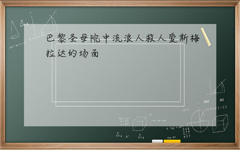 巴黎圣母院中流浪人救人爱斯梅拉达的场面