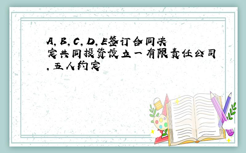 A,B,C,D,E签订合同决定共同投资设立一有限责任公司,五人约定