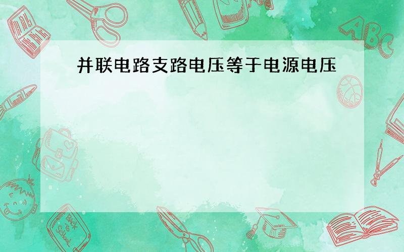 并联电路支路电压等于电源电压