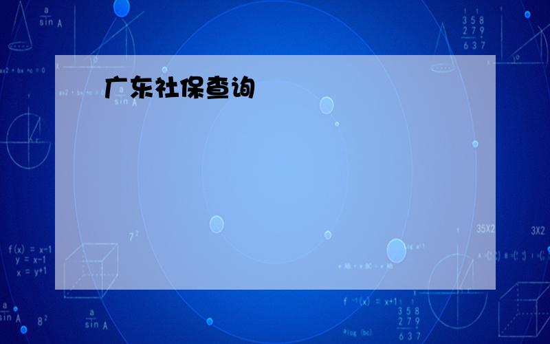 广东社保查询