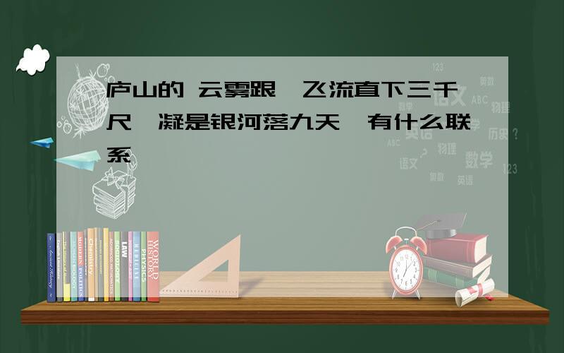 庐山的 云雾跟"飞流直下三千尺,凝是银河落九天"有什么联系