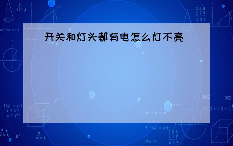 开关和灯头都有电怎么灯不亮