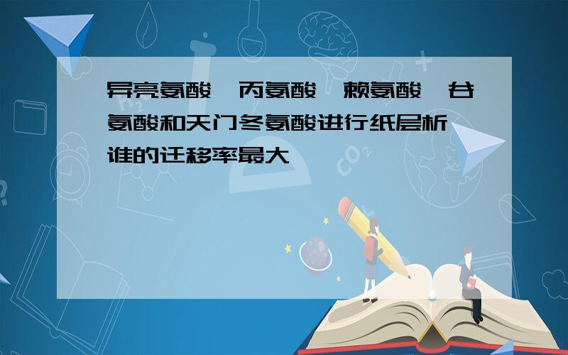 异亮氨酸,丙氨酸,赖氨酸,谷氨酸和天门冬氨酸进行纸层析,谁的迁移率最大