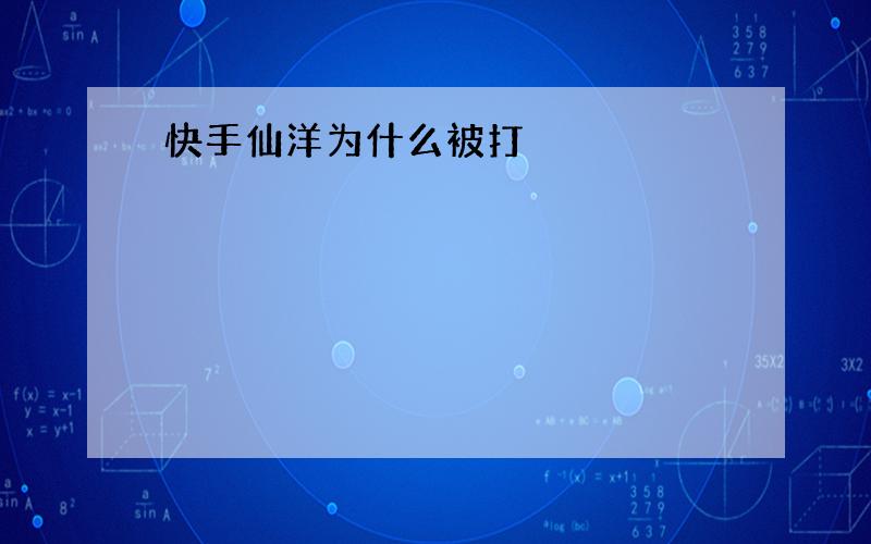 快手仙洋为什么被打