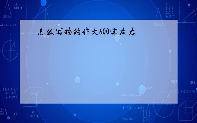 怎么写物的作文600字左右