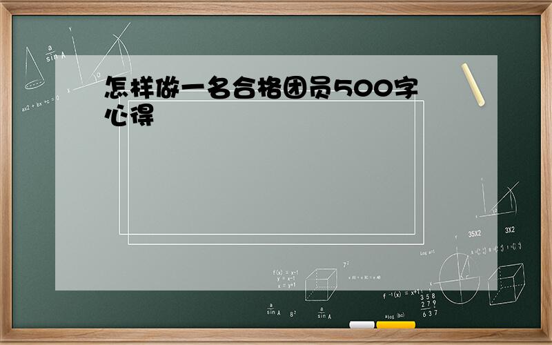 怎样做一名合格团员500字 心得