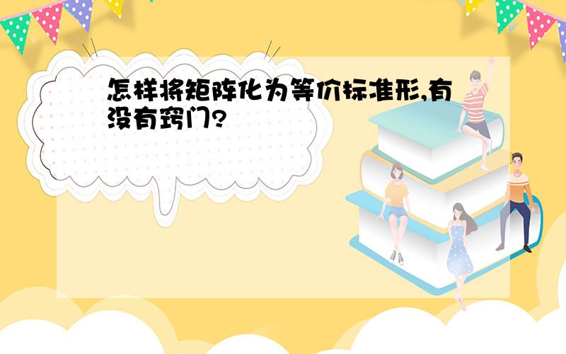 怎样将矩阵化为等价标准形,有没有窍门?