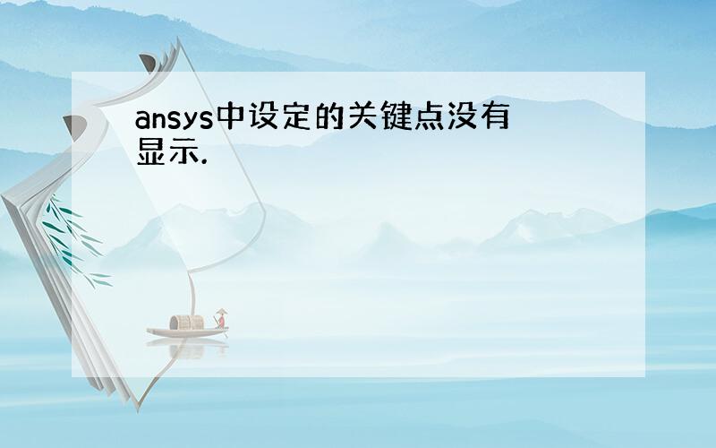 ansys中设定的关键点没有显示.