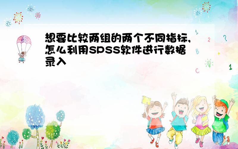 想要比较两组的两个不同指标,怎么利用SPSS软件进行数据录入