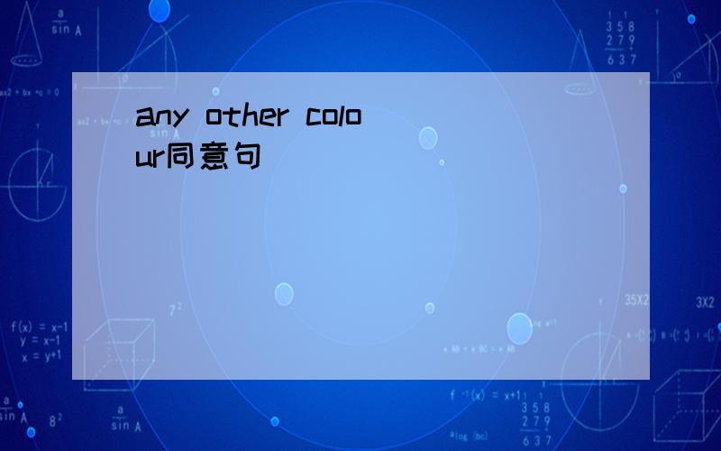 any other colour同意句