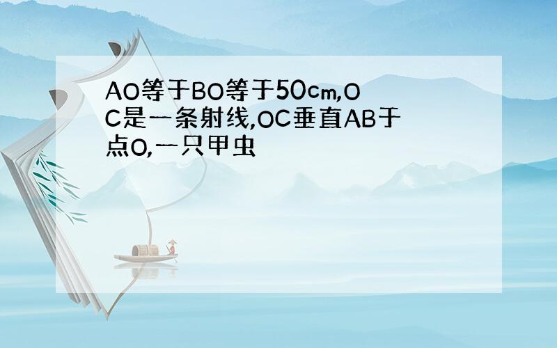 AO等于BO等于50cm,OC是一条射线,OC垂直AB于点O,一只甲虫