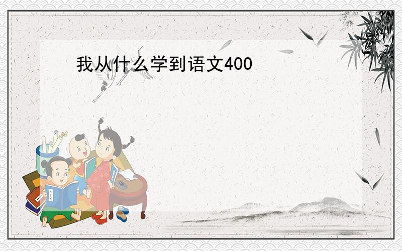 我从什么学到语文400