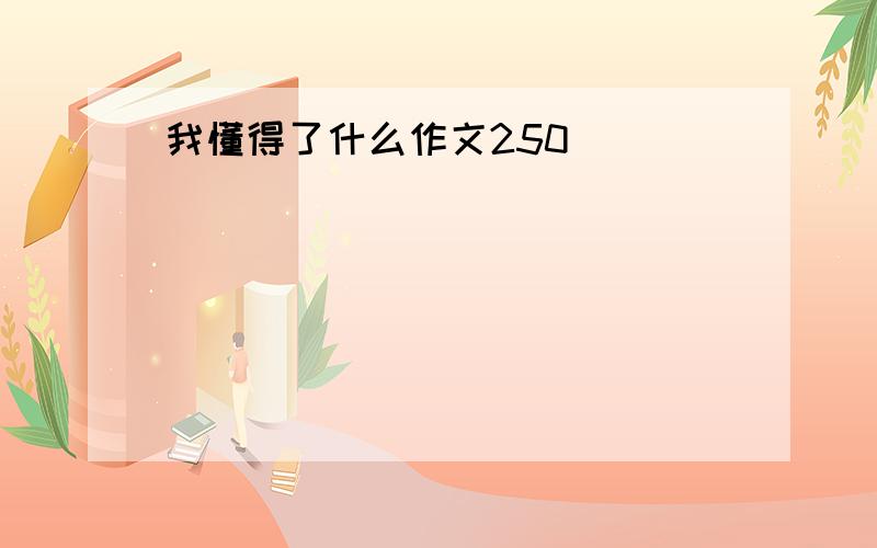 我懂得了什么作文250