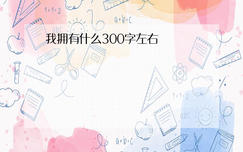 我拥有什么300字左右