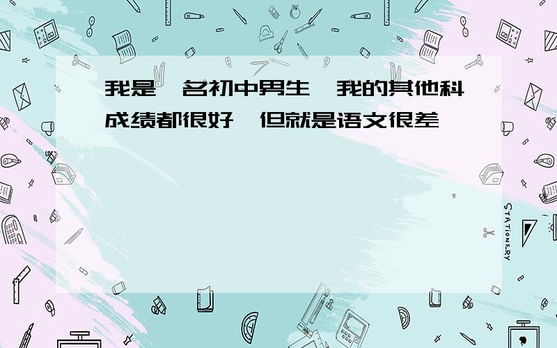 我是一名初中男生,我的其他科成绩都很好,但就是语文很差