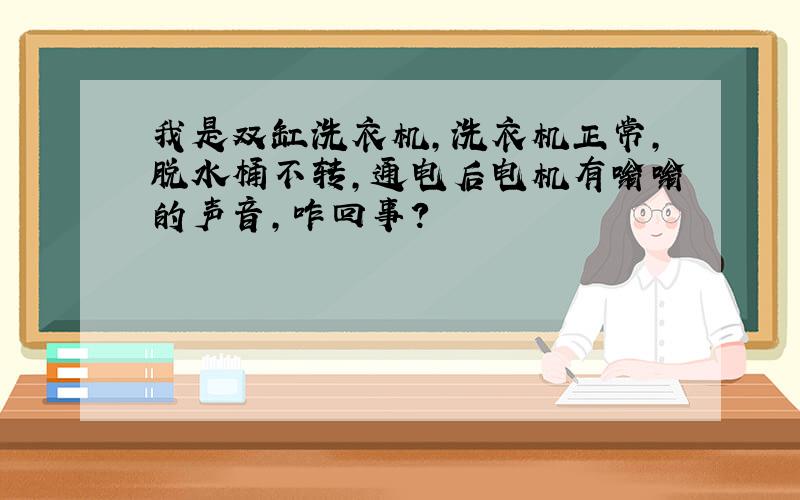 我是双缸洗衣机,洗衣机正常,脱水桶不转,通电后电机有嗡嗡的声音,咋回事?