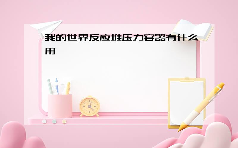 我的世界反应堆压力容器有什么用