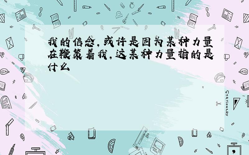 我的信念,或许是因为某种力量在鞭策着我,这某种力量指的是什么