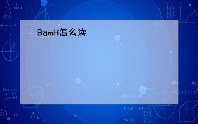 BamH怎么读