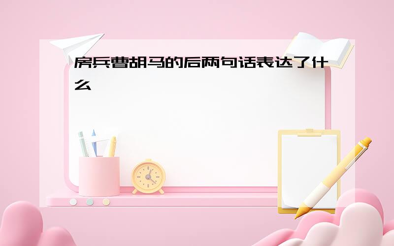 房兵曹胡马的后两句话表达了什么