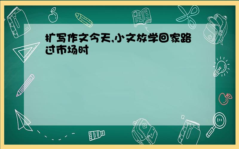 扩写作文今天,小文放学回家路过市场时