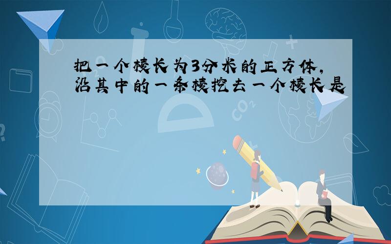 把一个棱长为3分米的正方体,沿其中的一条棱挖去一个棱长是