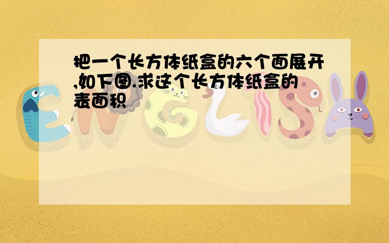 把一个长方体纸盒的六个面展开,如下图.求这个长方体纸盒的表面积