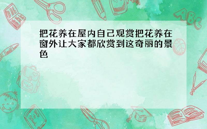 把花养在屋内自己观赏把花养在窗外让大家都欣赏到这奇丽的景色