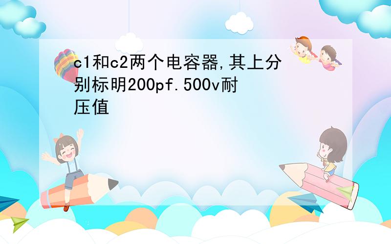 c1和c2两个电容器,其上分别标明200pf.500v耐压值