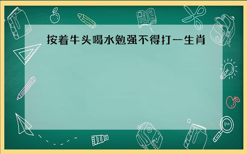 按着牛头喝水勉强不得打一生肖