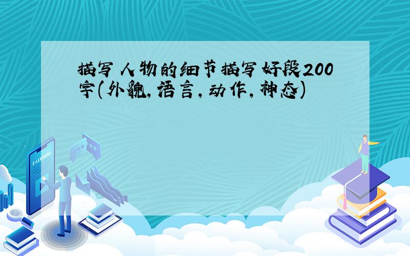 描写人物的细节描写好段200字(外貌,语言,动作,神态)