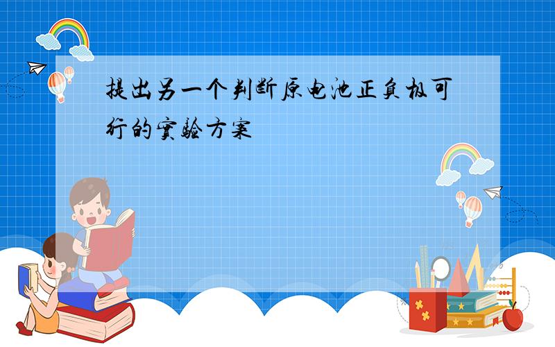 提出另一个判断原电池正负极可行的实验方案