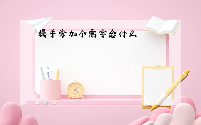 提手旁加个需字念什么