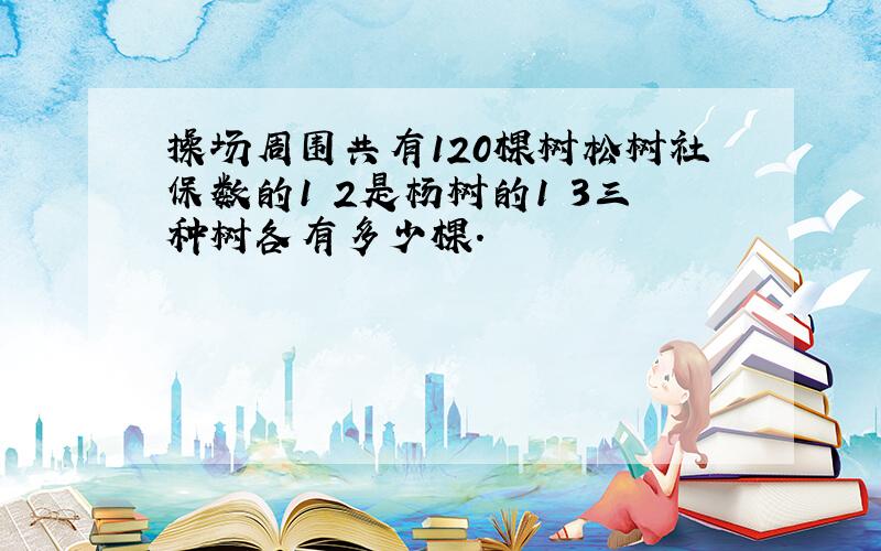 操场周围共有120棵树松树社保数的1 2是杨树的1 3三种树各有多少棵.