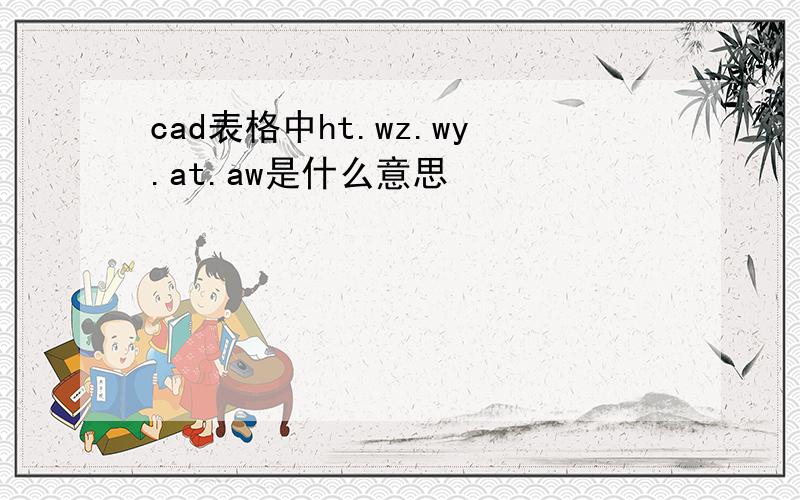 cad表格中ht.wz.wy.at.aw是什么意思