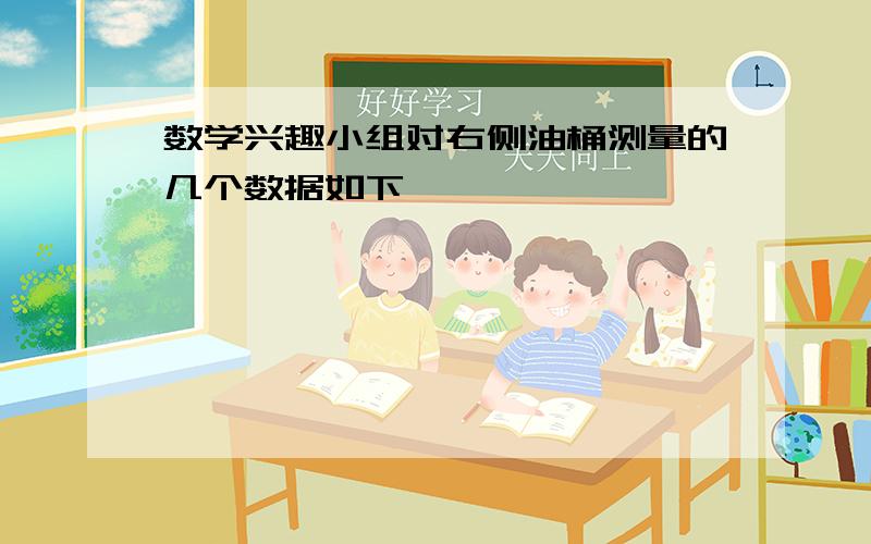 数学兴趣小组对右侧油桶测量的几个数据如下