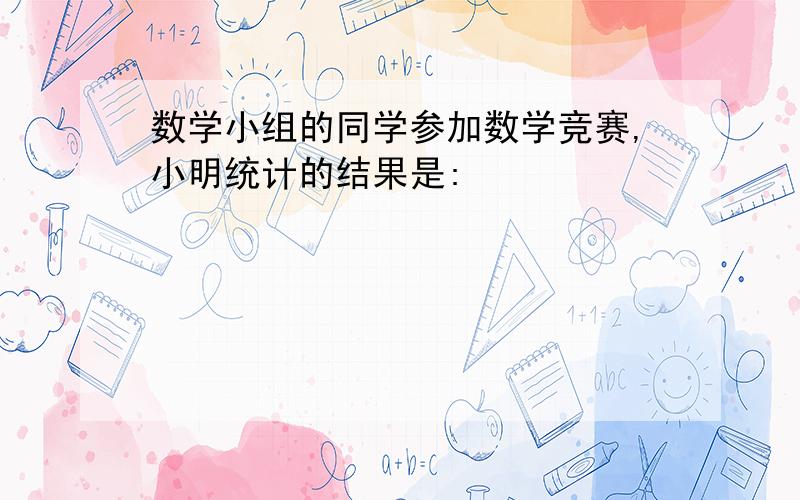 数学小组的同学参加数学竞赛,小明统计的结果是: