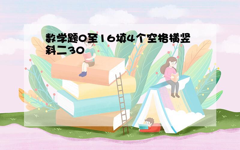 数学题0至16填4个空格横竖斜二30