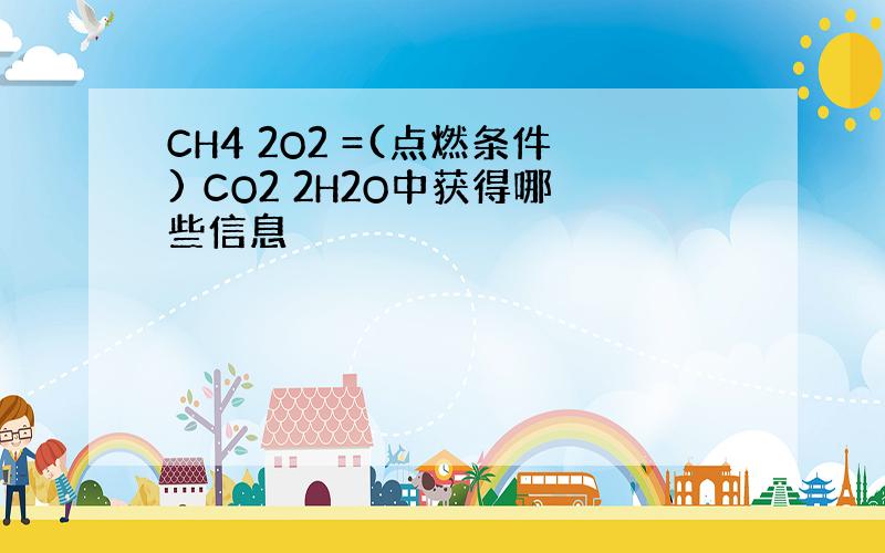 CH4 2O2 =(点燃条件) CO2 2H2O中获得哪些信息