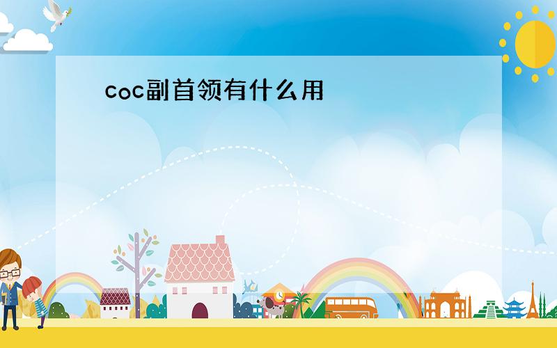 coc副首领有什么用