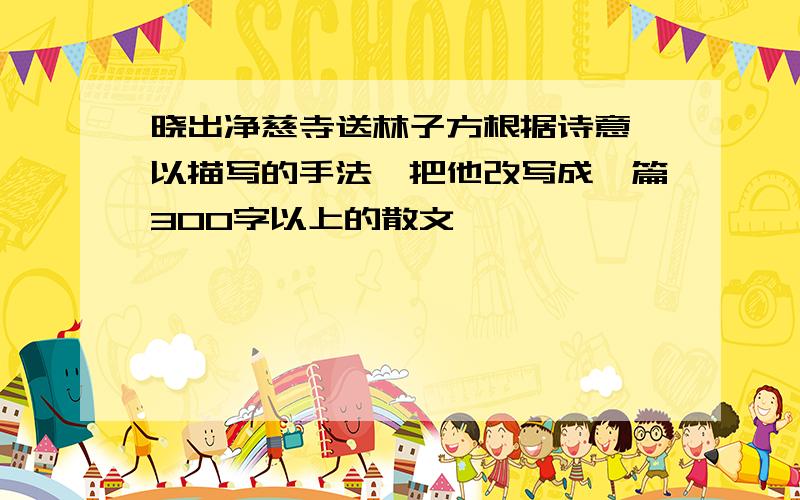 晓出净慈寺送林子方根据诗意,以描写的手法,把他改写成一篇300字以上的散文