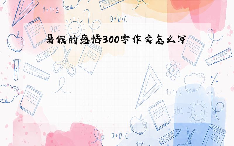 暑假的感悟300字作文怎么写