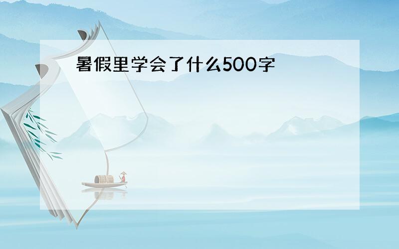 暑假里学会了什么500字